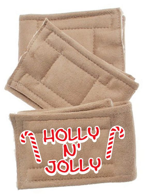 Peter Pads Tan 3 Pack 5 sizes with Design Holly N Jolly